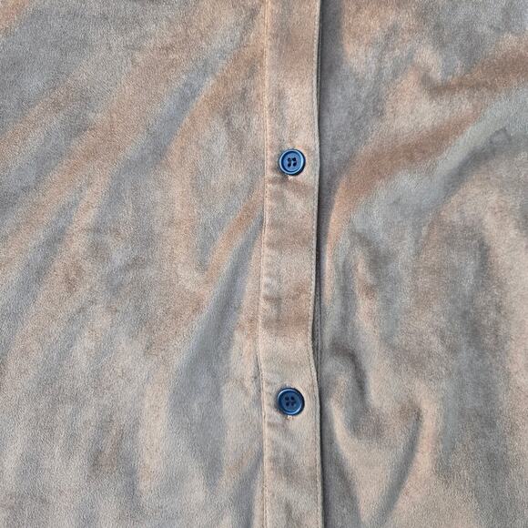 Coldwater Creek Womens Western Lagom Oversized Faux Suede Button Down Shirt PXL - Picture 3 of 11